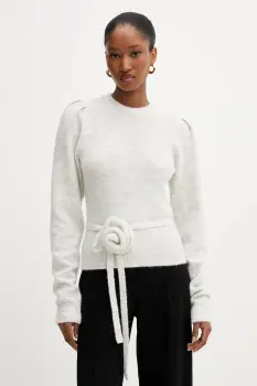 Rotate pulover de lana culoarea gri, light, 1142772344 imagine