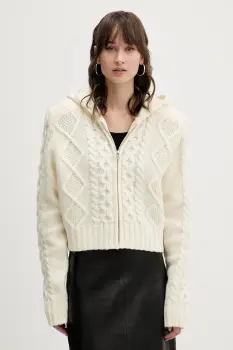 Rotate pulover din amestec de lana culoarea bej, 114302857 imagine