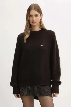 Rotate pulover din amestec de lana culoarea maro, calduros, 1146392910 imagine