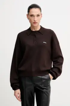 Rotate pulover din amestec de lana culoarea maro, light, 1151371667 imagine