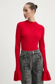 Rotate pulover femei, culoarea rosu, cu turtleneck, 1141023017 imagine