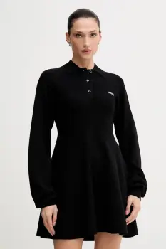 Rotate rochie cu lana culoarea negru, mini, evazati, 115488100 imagine