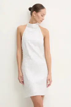 Rotate rochie culoarea alb, mini, drept, 112523857 imagine