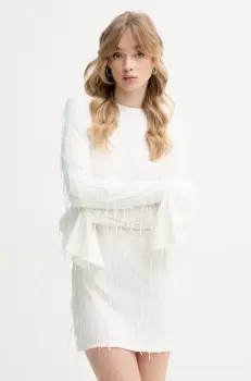 Rotate rochie culoarea alb, mini, drept, 113911857 imagine