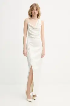 Rotate rochie culoarea bej, maxi, mulata, 113923857 imagine