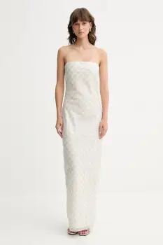 Rotate rochie culoarea bej, maxi,mulata, 114179857 imagine