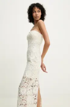 Rotate rochie culoarea bej, midi, mulata, 113781857 imagine