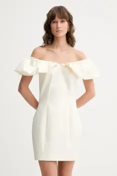 Rotate rochie culoarea bej, mini,mulata, 114205857 imagine