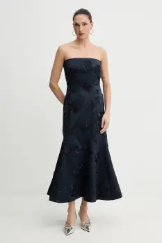 Rotate rochie culoarea bleumarin, midi, evazati, 1145922318 imagine