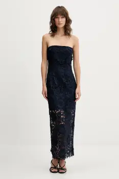 Rotate rochie culoarea bleumarin, midi, mulata, 1150271725 imagine