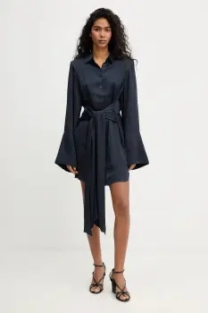 Rotate rochie culoarea bleumarin, mini, drept, 1151082318 imagine