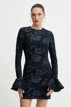 Rotate rochie culoarea bleumarin, mini, drept, 1151182318 imagine