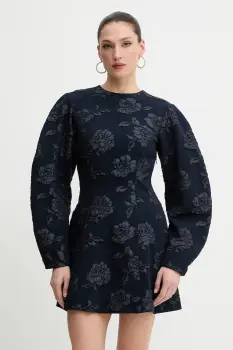 Rotate rochie culoarea bleumarin, mini, evazati, 1154962318 imagine