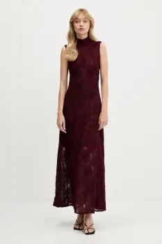 Rotate rochie culoarea bordo, maxi, evazati, 1136172734 imagine