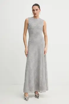 Rotate rochie culoarea gri, maxi, evazati, 1152281210 imagine