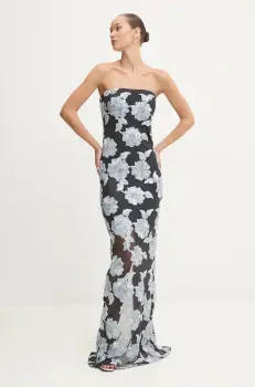 Rotate rochie culoarea gri, maxi, mulata, 1130451206 imagine