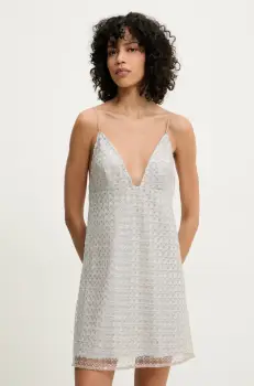 Rotate rochie culoarea gri, mini, drept, 113710800 imagine