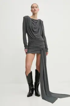 Rotate rochie culoarea gri, mini, mulata, 1141011205 imagine