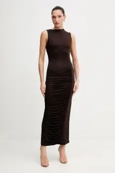 Rotate rochie culoarea maro, maxi, mulata, 1149652910 imagine