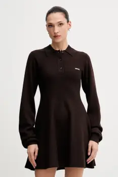 Rotate rochie culoarea maro, mini, evazati, 1154881667 imagine