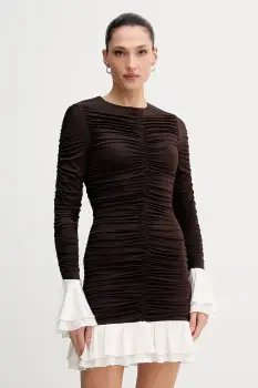 Rotate rochie culoarea maro, mini, mulata, 1149643065 imagine