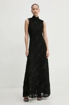 Rotate rochie culoarea negru, maxi, evazati, 113617100 imagine