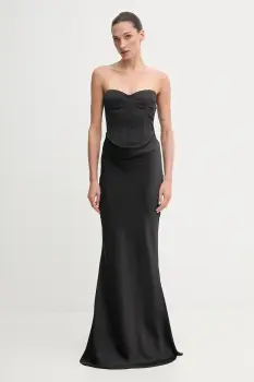 Rotate rochie culoarea negru, maxi, mulata, 114330100 imagine