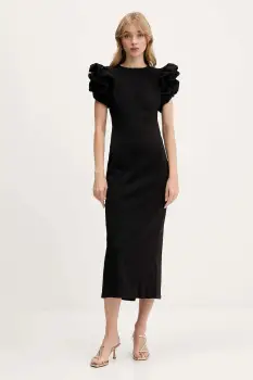 Rotate rochie culoarea negru, maxi, mulata, 114668100 imagine