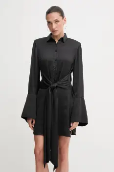 Rotate rochie culoarea negru, mini, evazati, 114334100 imagine