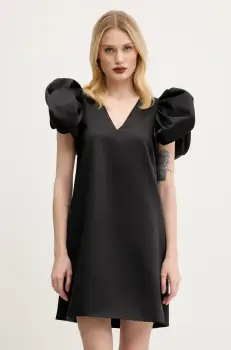 Rotate rochie culoarea negru, mini, evazati, 114490100 imagine