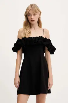 Rotate rochie culoarea negru, mini, evazati, 114670100 imagine