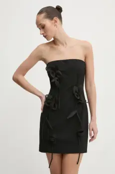 Rotate rochie culoarea negru, mini, mulata, 113590100 imagine