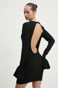 Rotate rochie culoarea negru, mini, mulata, 113621100 imagine