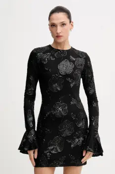 Rotate rochie culoarea negru, mini, mulata, 114928100 imagine