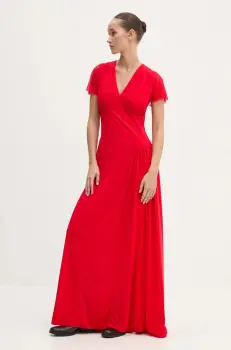 Rotate rochie culoarea rosu, maxi, evazati, 1132803017 imagine