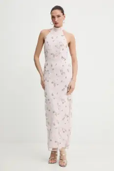 Rotate rochie culoarea roz, maxi, drept, 1136743077 imagine