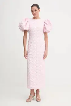 Rotate rochie culoarea roz, maxi, mulata, 114791191 imagine