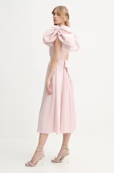 Rotate rochie culoarea roz, midi, evazati, 1139522035 imagine