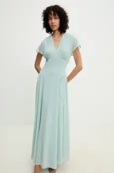 Rotate rochie culoarea turcoaz, maxi, evazati, 113906305 imagine