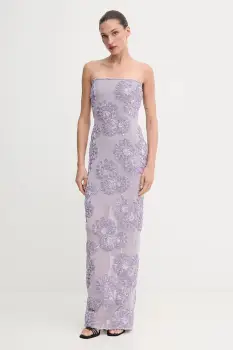 Rotate rochie culoarea violet, maxi, mulata, 1142161429 imagine