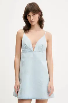 Rotate rochie din denim mini, evazati, 1140641468 imagine