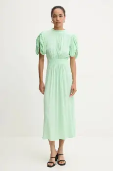 Rotate rochie Midi Puff Sleeve Dress culoarea verde, midi, evazati, 1127662981 imagine