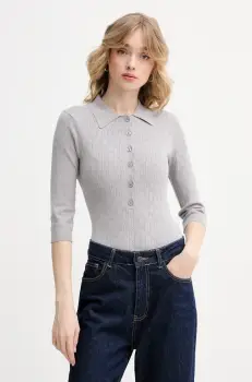 Rotate tricou polo femei, culoarea gri, 113785039 imagine