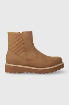 Roxy botine femei, culoarea maro, cu toc plat, izolat imagine
