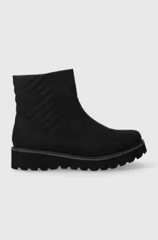 Roxy botine femei, culoarea negru, cu toc plat, izolat imagine