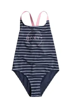 Roxy costum de baie dintr-o bucata pentru copii BICOASIC STRI culoarea albastru marin imagine