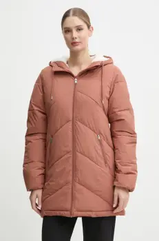 Roxy geaca Better Weather femei, culoarea maro, de iarna, oversize, ERJJK03634 imagine