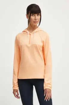 Roxy hanorac de jogging Pure Pursuit culoarea portocaliu, cu gluga, neted, ERJKT04133 imagine