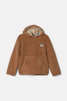Roxy hanorac polar pentru copii MY OH MY culoarea maro, cu gluga, neted, ERGPF03072 imagine