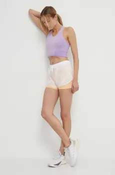 Roxy pantaloni scurti de antrenament Heart Into It culoarea alb, neted, high waist, ERJNS03502 imagine